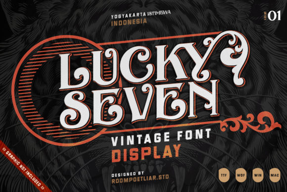 Lucky Seven: A Bold and Vintage Display Font for Creative Projects